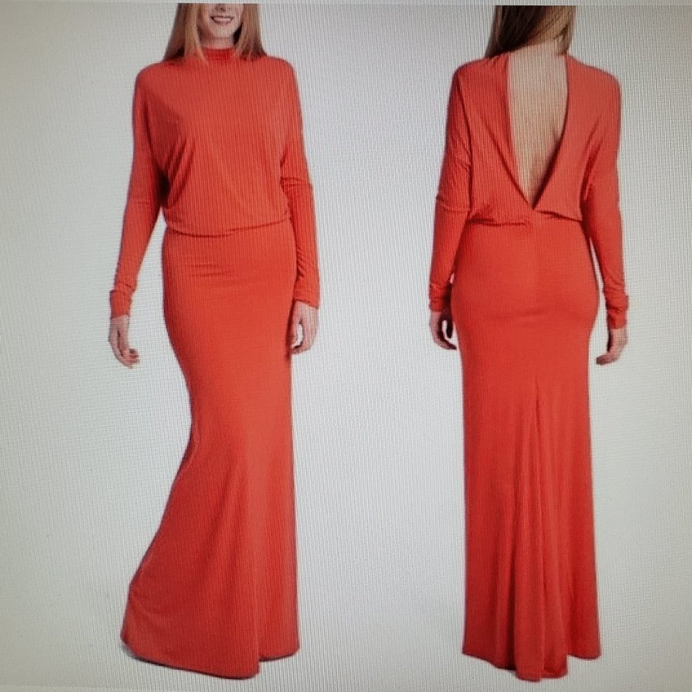 ISSUE New York   open back dolmen dress  M Green